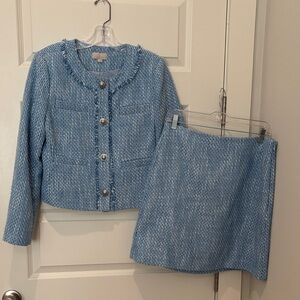 LOFT Blue Skirt Set